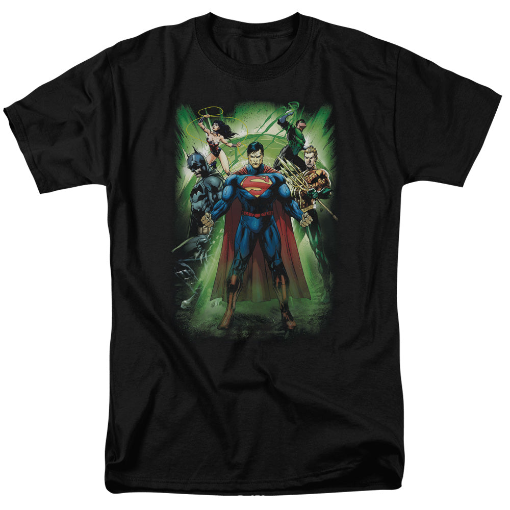Justice League Power Burst Mens T Shirt Black
