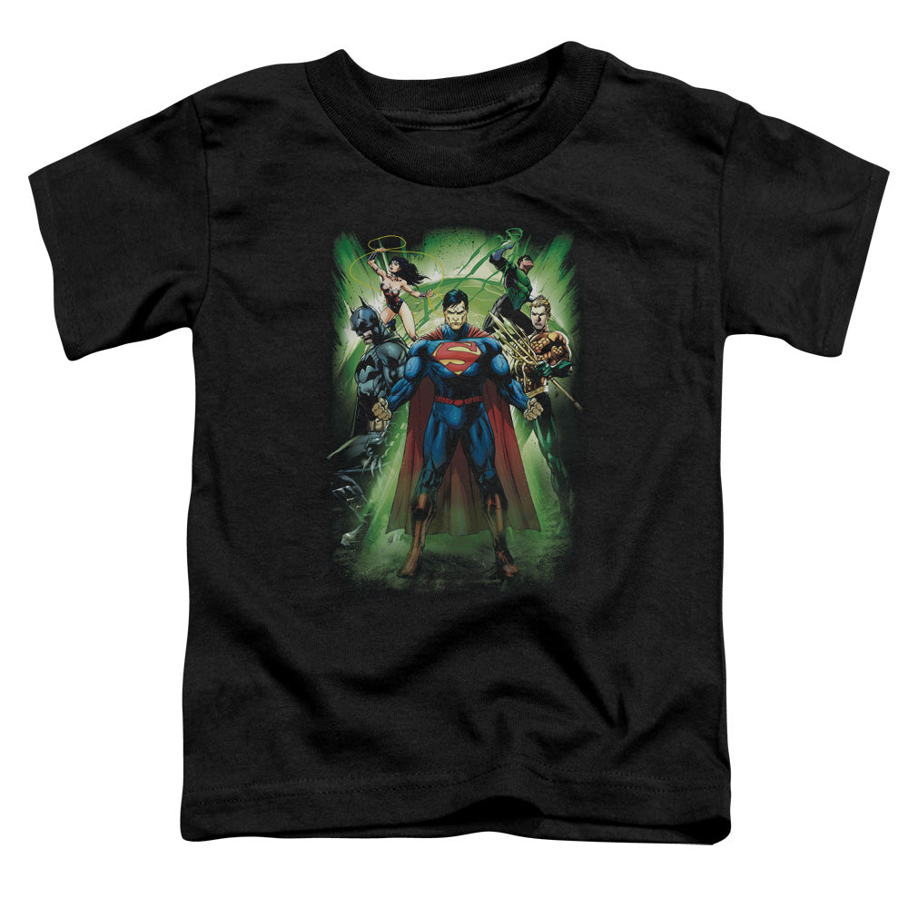 Justice League Power Burst Toddler Kids Youth T Shirt Black