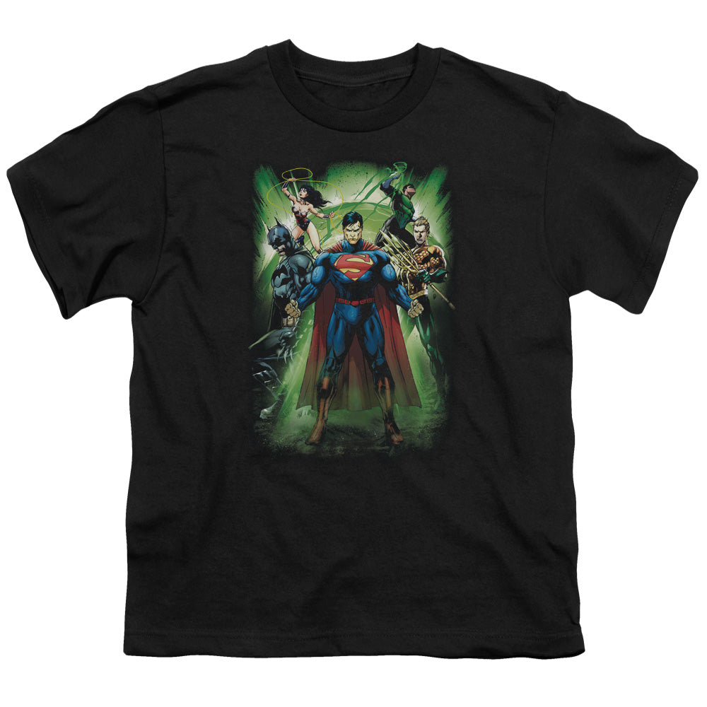 Justice League Power Burst Kids Youth T Shirt Black