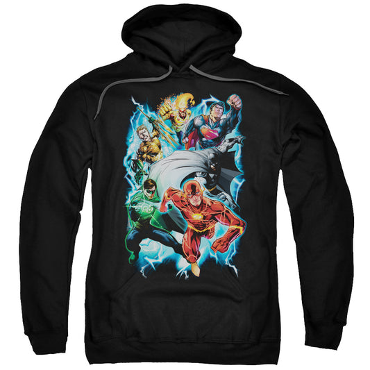 Justice League Electric Team Mens Hoodie Black