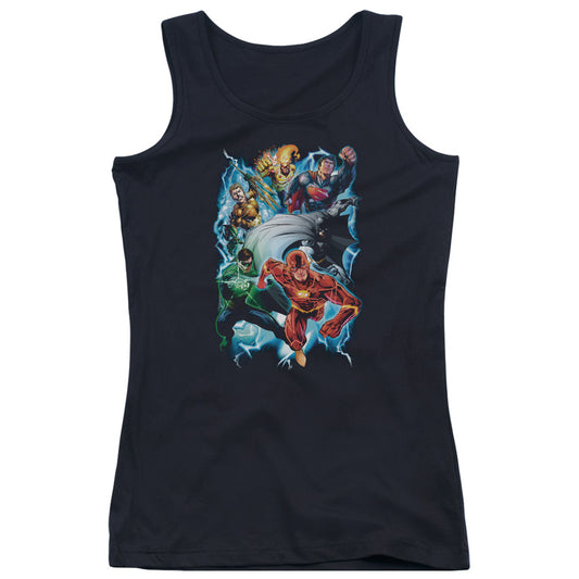 Justice League Electric Team Womens Tank Top Shirt Black