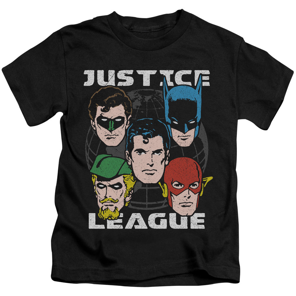 Justice League Head of States Juvenile Kids Youth T Shirt Black