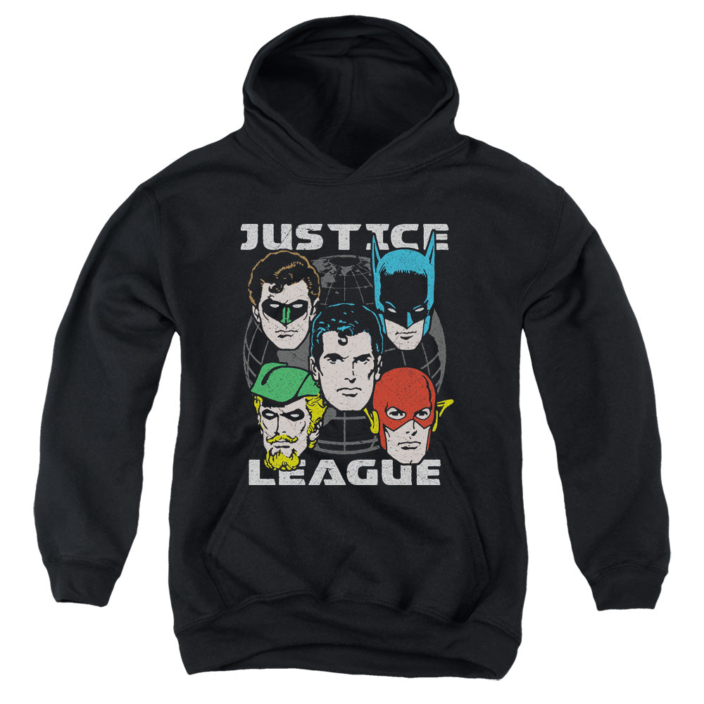 Justice League Head of States Kids Youth Hoodie Black