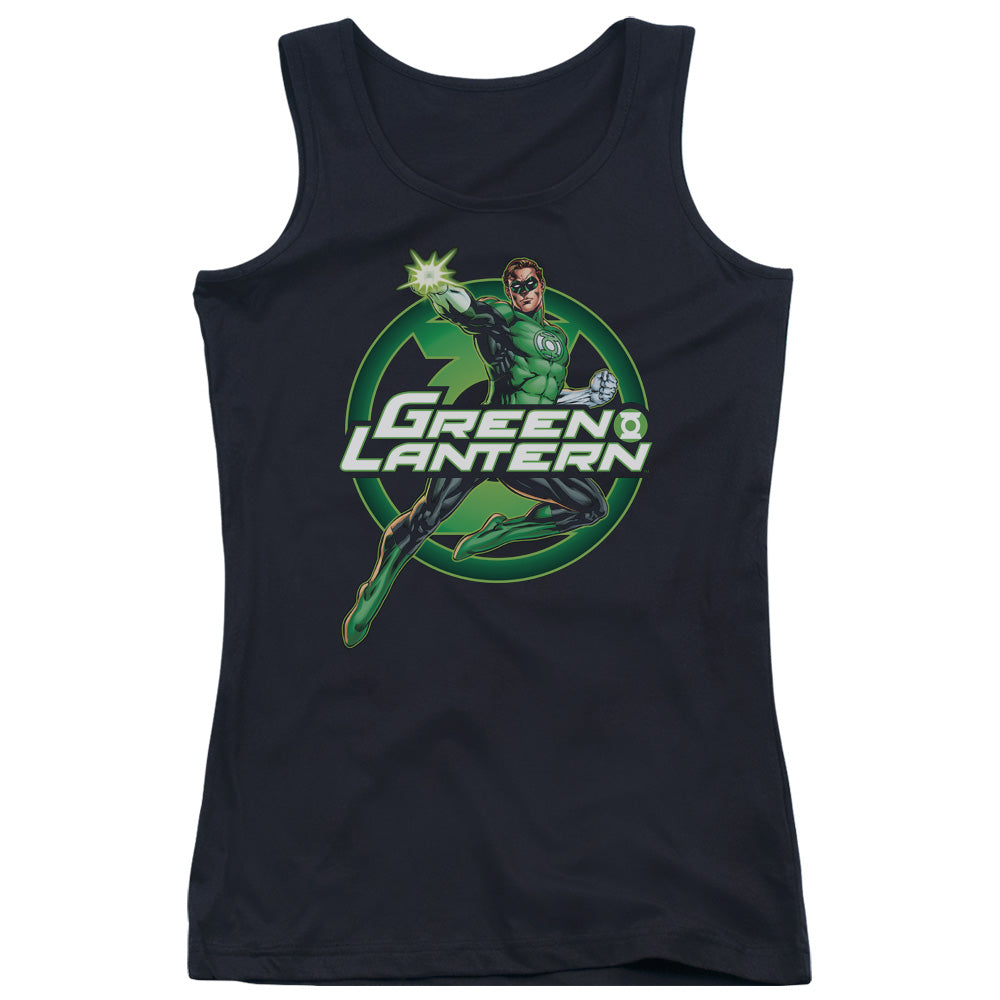 Justice League Lantern Glow Womens Tank Top Shirt Black