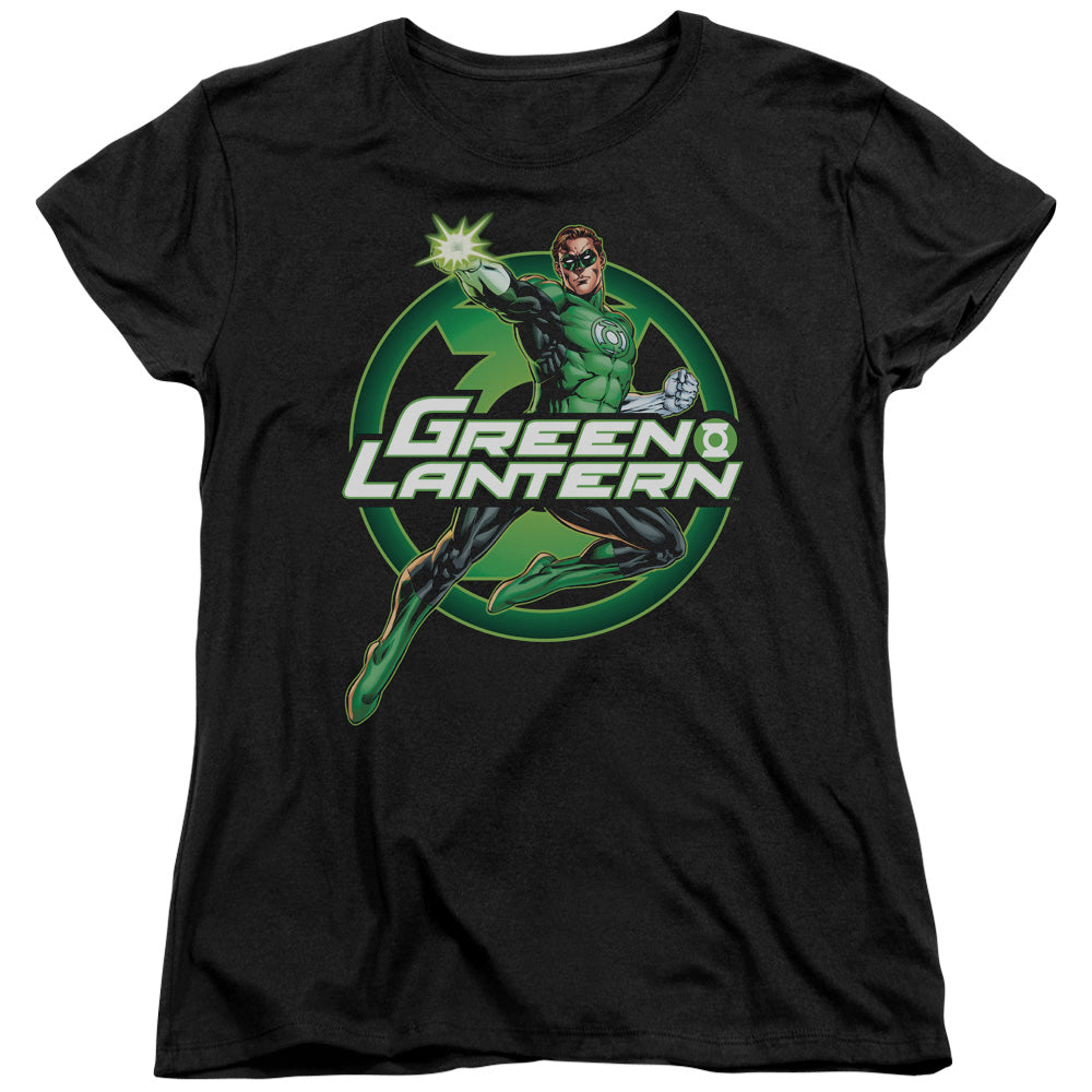 Justice League Lantern Glow Womens T Shirt Black