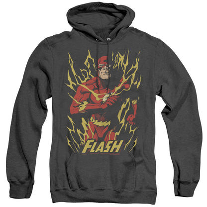 Jla Flash Flare Mens Heather Hoodie Black