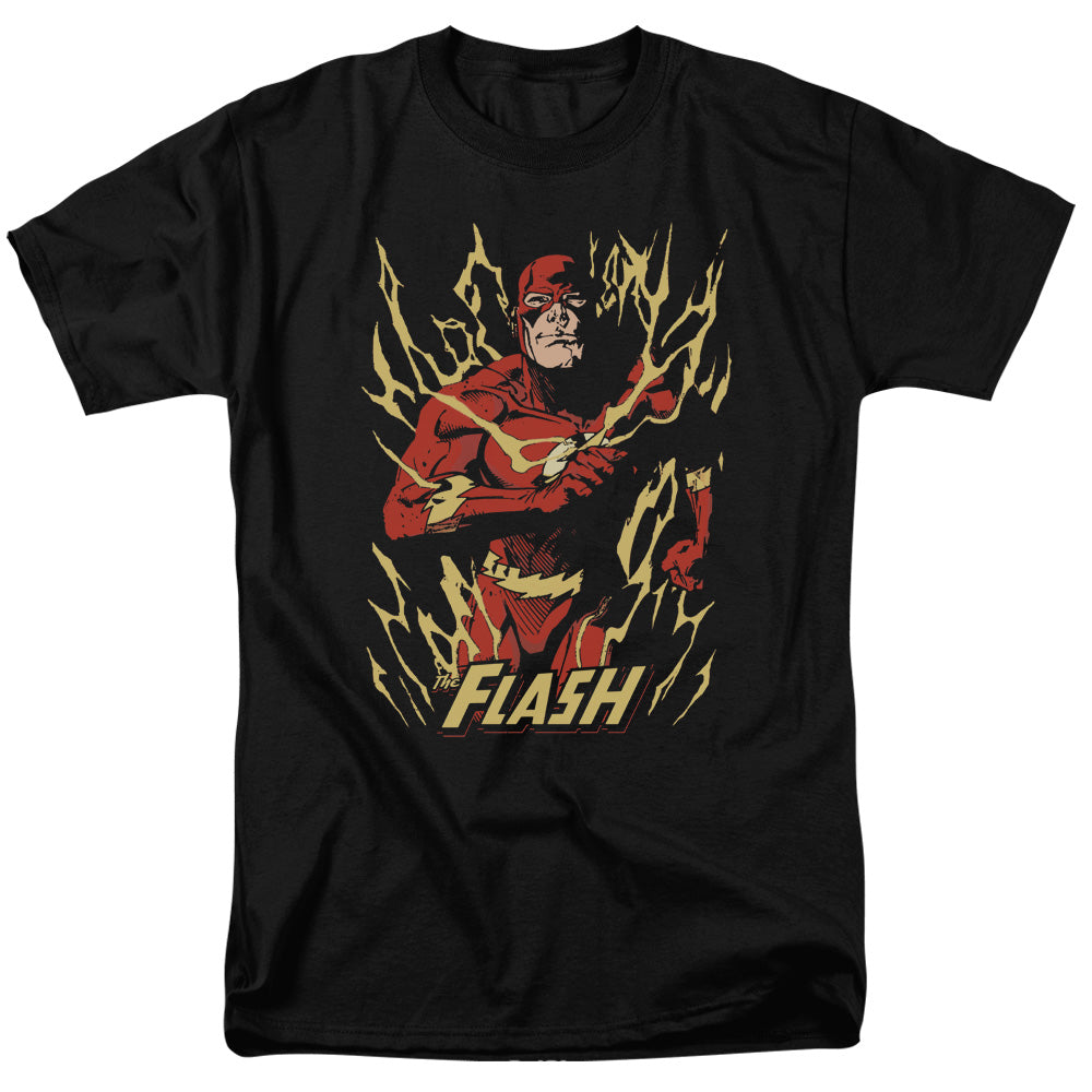 Jla Flash Flare Mens T Shirt Black