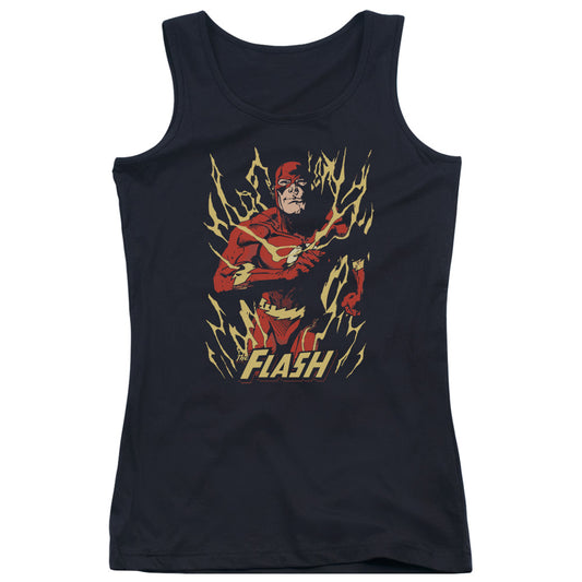 Justice League Flash Flare Womens Tank Top Shirt Black