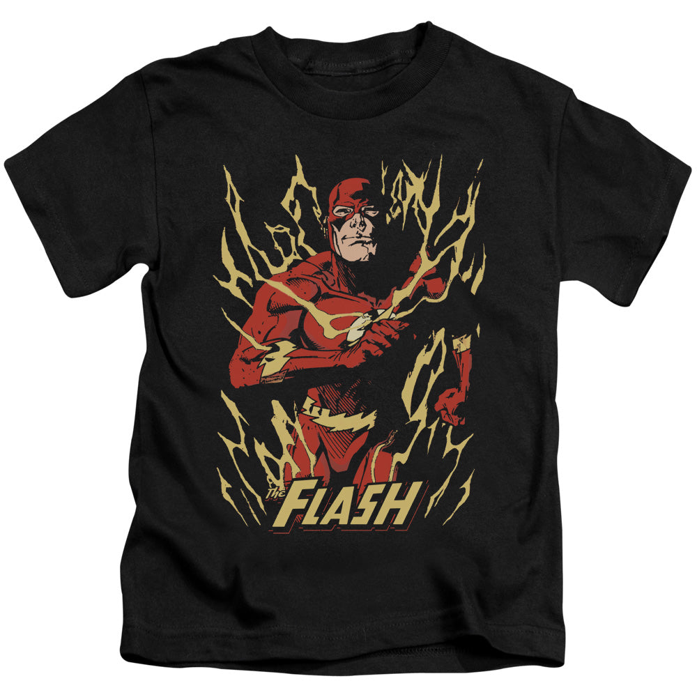 Justice League Flash Flare Juvenile Kids Youth T Shirt Black