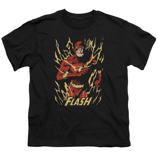 Justice League Flash Flare Kids Youth T Shirt Black