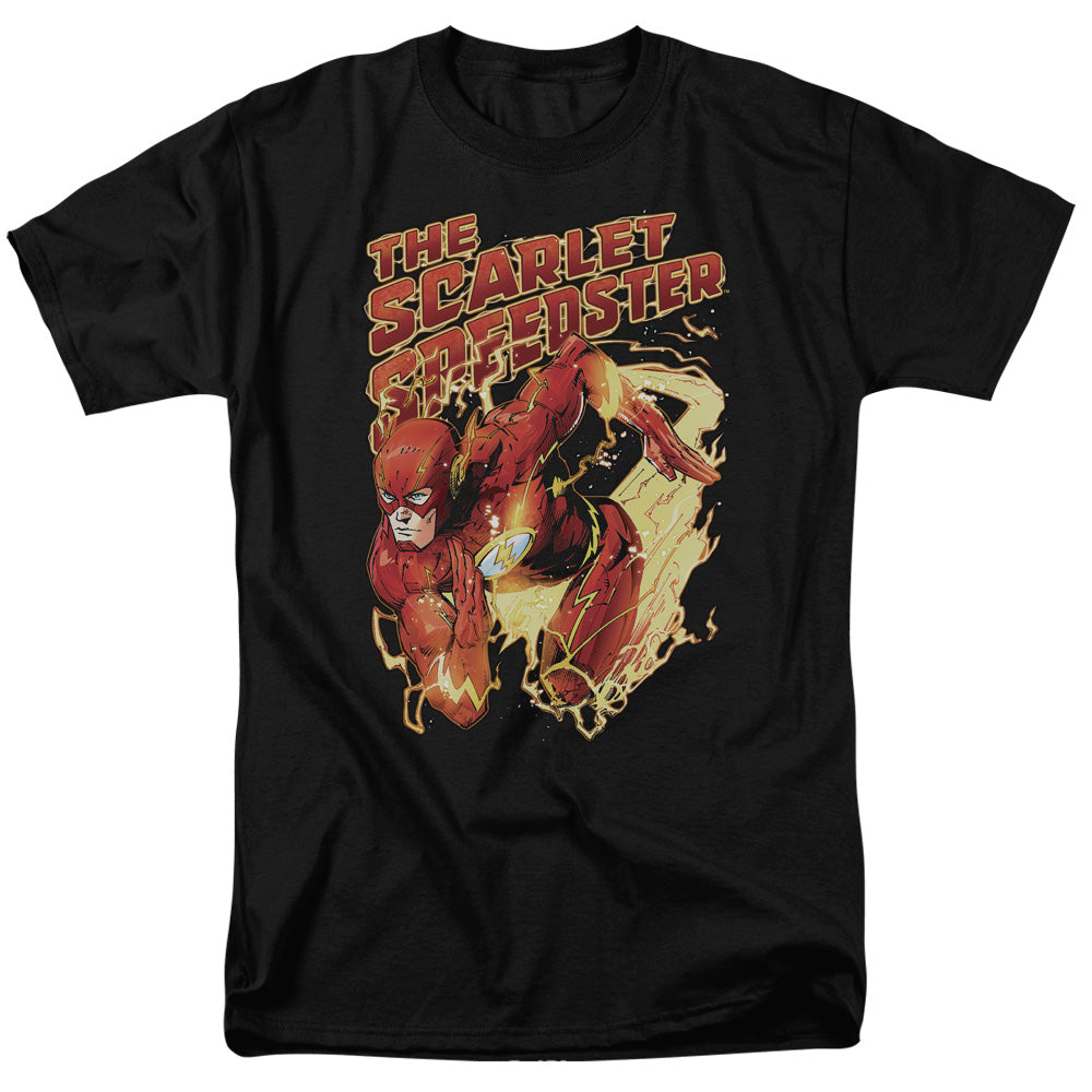 Justice League Scarlet Speedster Mens T Shirt Black