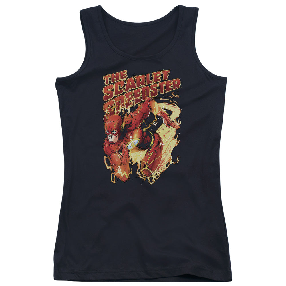 Justice League Scarlet Speedster Womens Tank Top Shirt Black