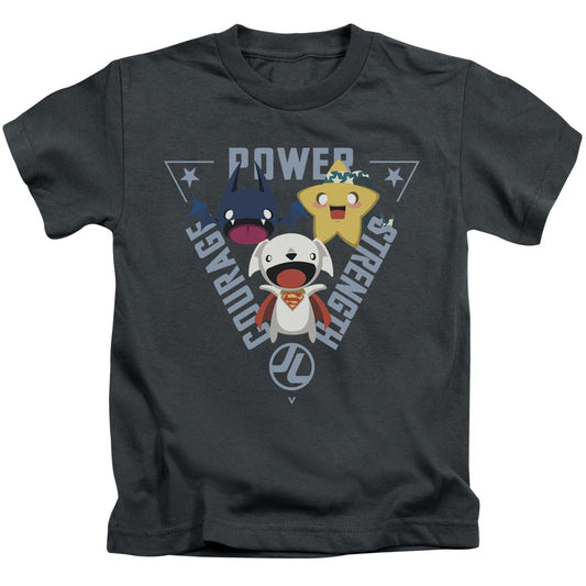 Justice League Power Trio Juvenile Kids Youth T Shirt Charcoal