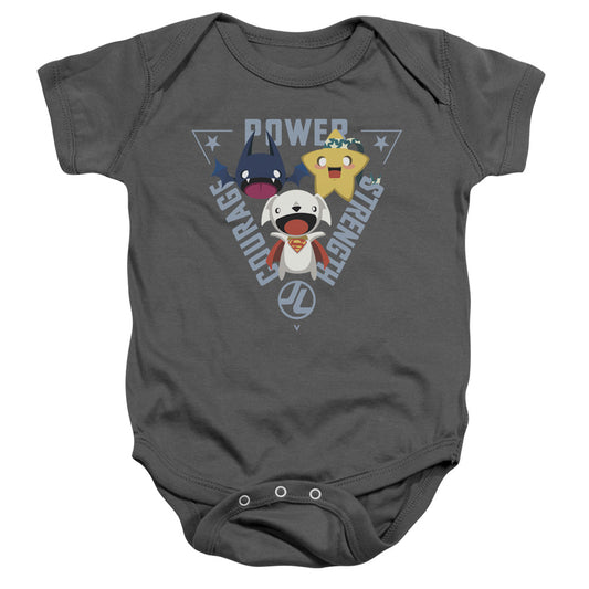 Justice League Power Trio Infant Baby Snapsuit Charcoal