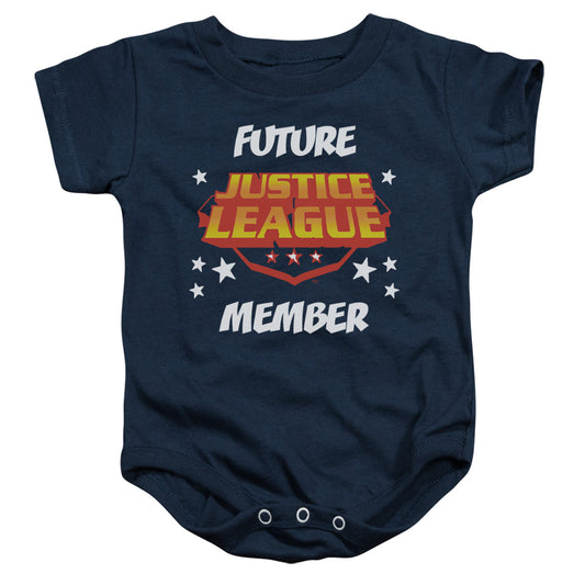 Justice League Future Member Infant Baby Snapsuit Navy Blue