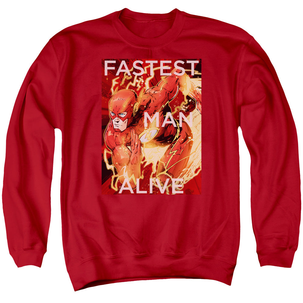 Justice League Fastest Man Alive Mens Crewneck Sweatshirt Red