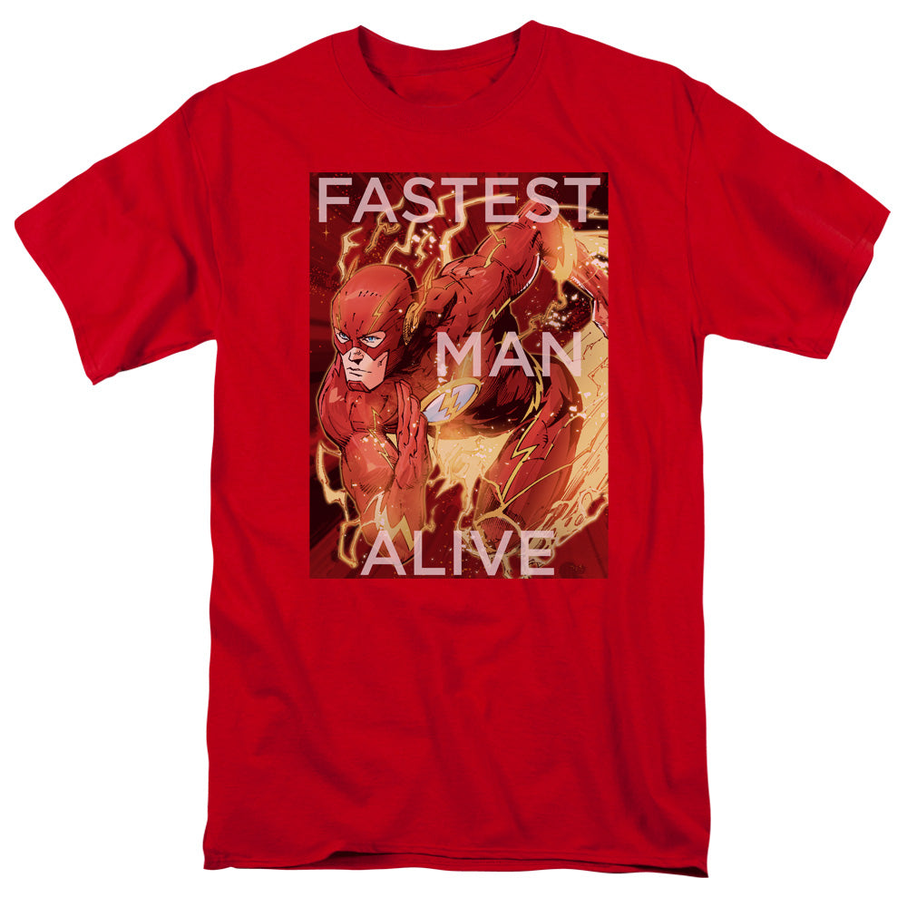 Justice League Fastest Man Alive Mens T Shirt Red