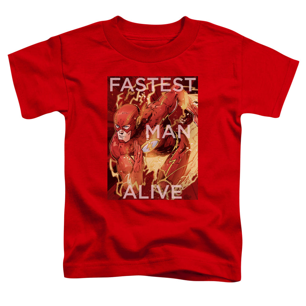 Justice League Fastest Man Alive Toddler Kids Youth T Shirt Red