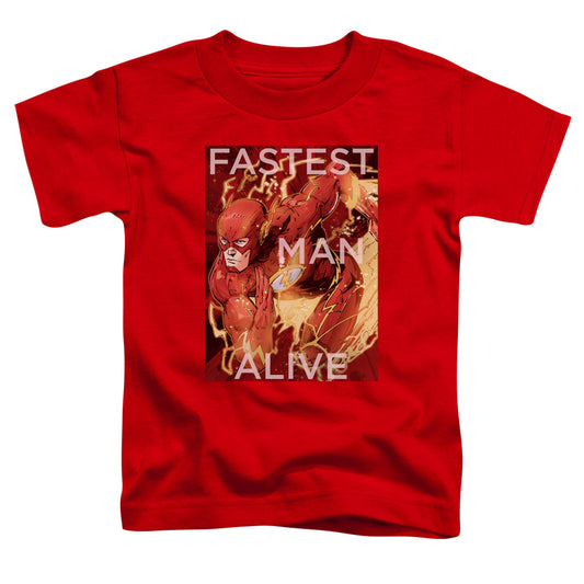 Justice League Fastest Man Alive Toddler Kids Youth T Shirt Red