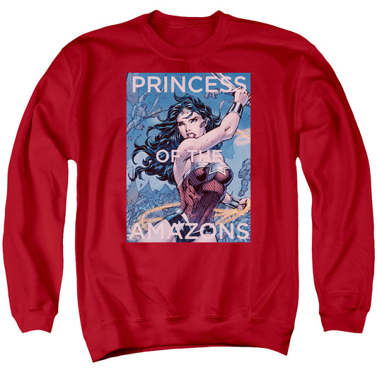Justice League Princess of the Amazons Mens Crewneck Sweatshirt Red
