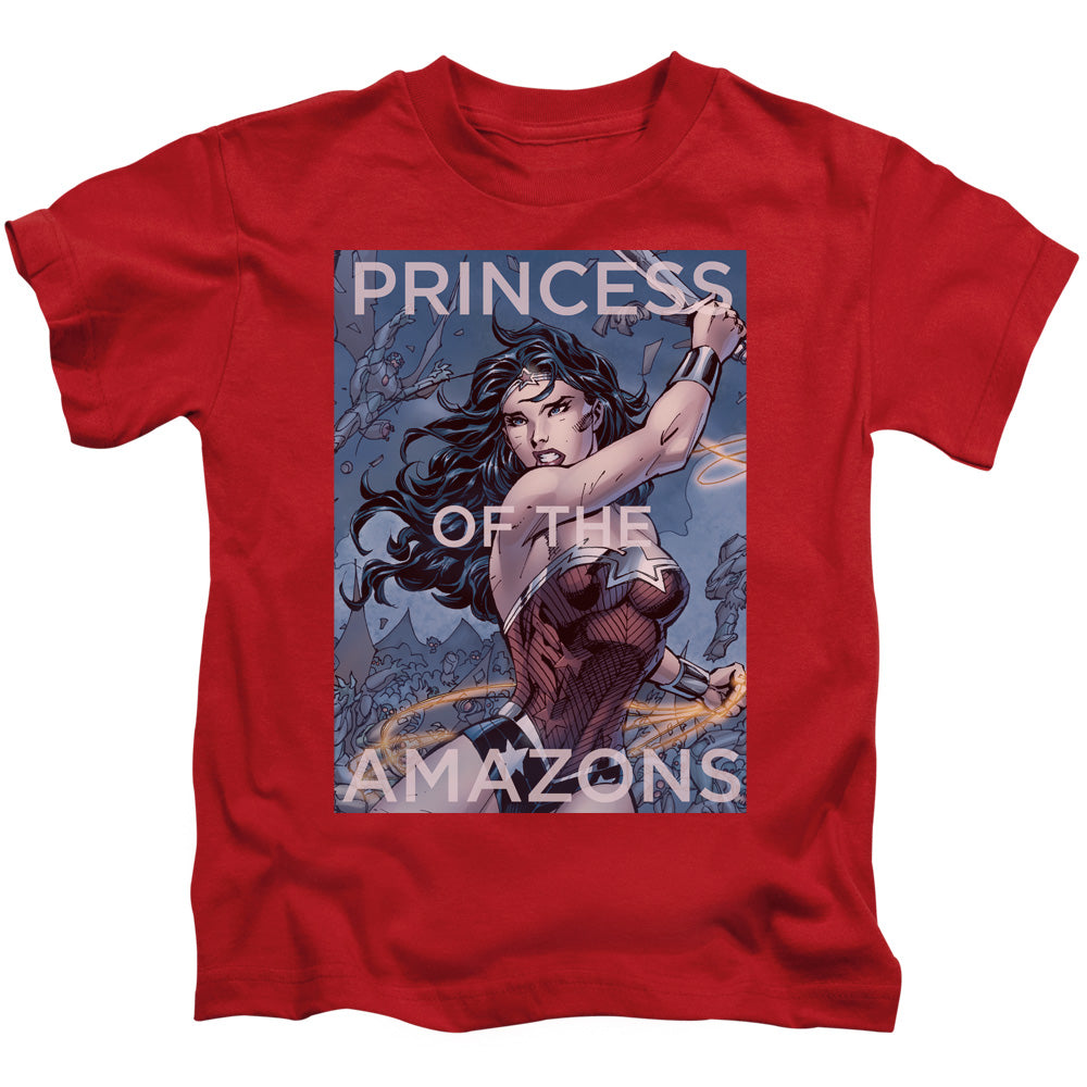 Justice League Princess of the Amazons Juvenile Kids Youth T Shirt Red
