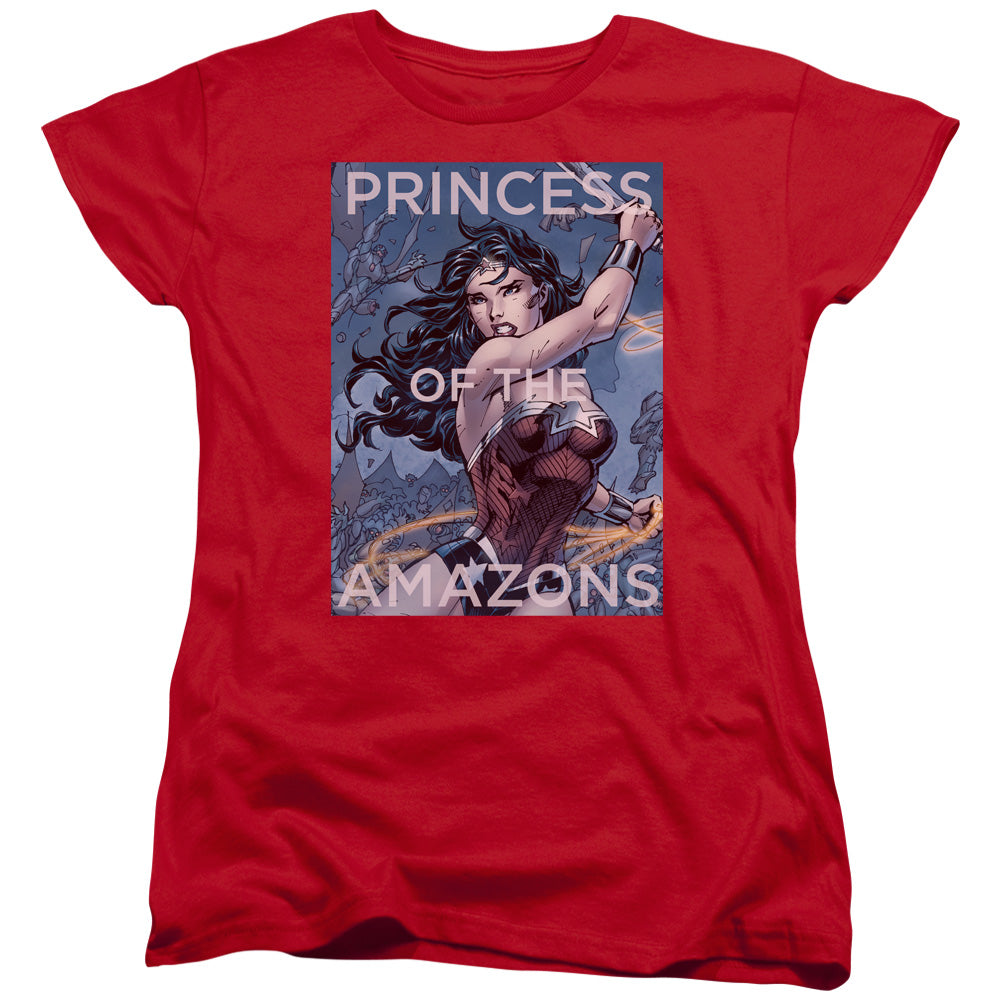 Justice League Princess of the Amazons Womens T Shirt Red