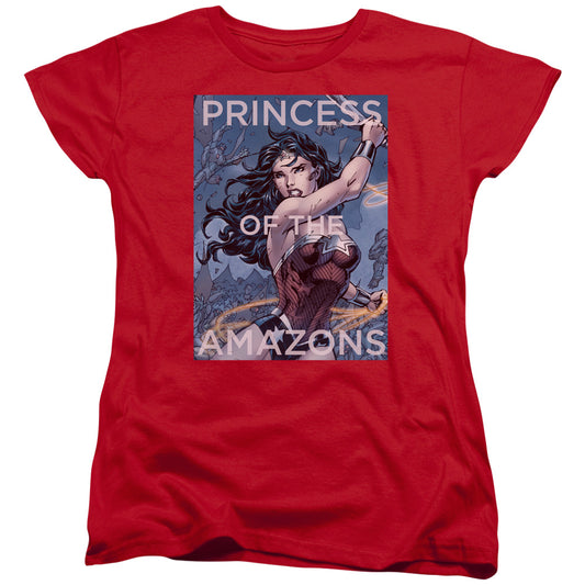 Justice League Princess of the Amazons Womens T Shirt Red