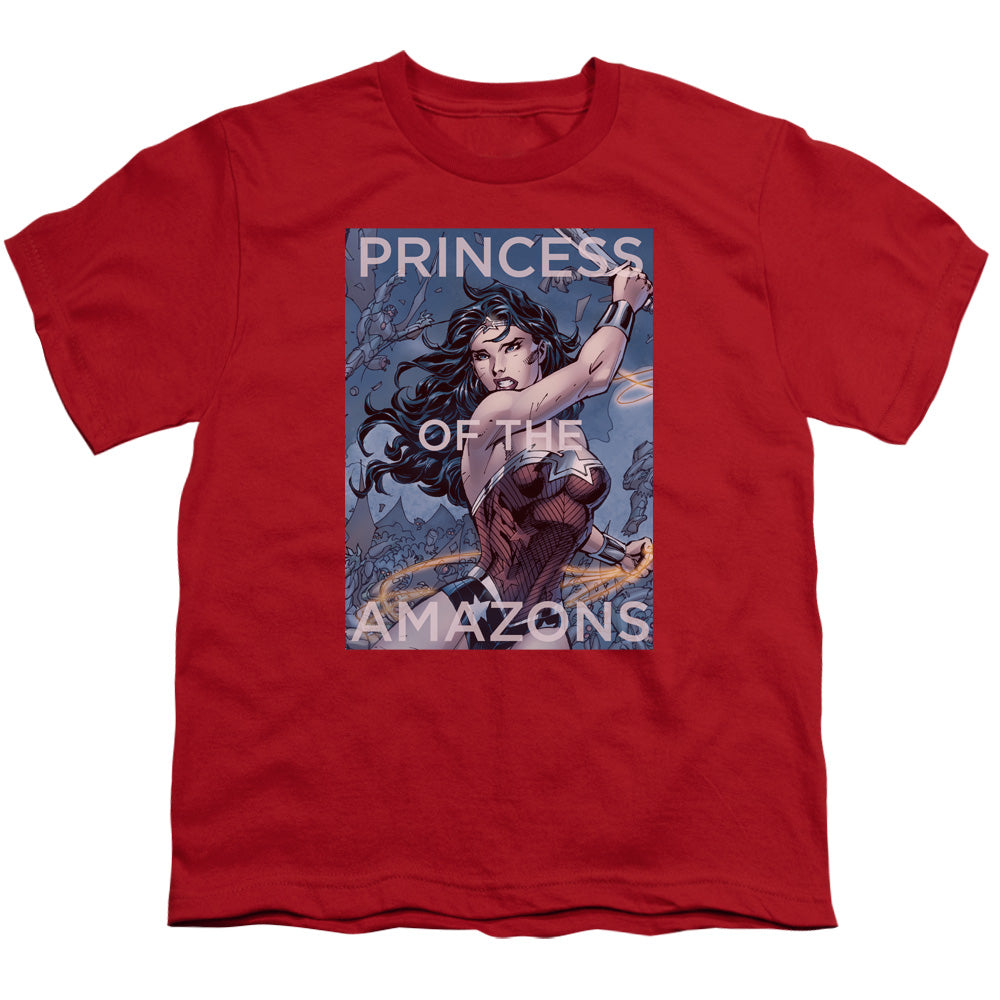 Justice League Princess of the Amazons Kids Youth T Shirt Red