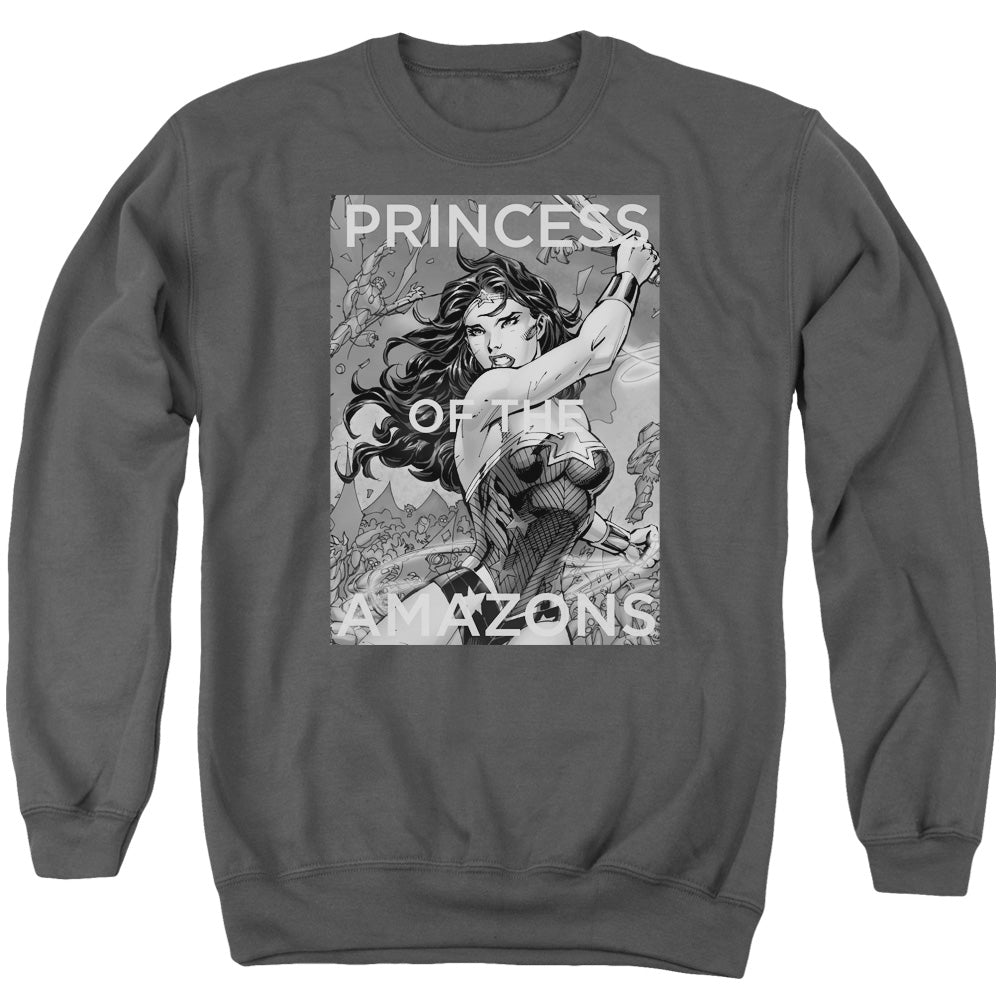 Justice League Princess of the Amazons Mens Crewneck Sweatshirt Charcoal