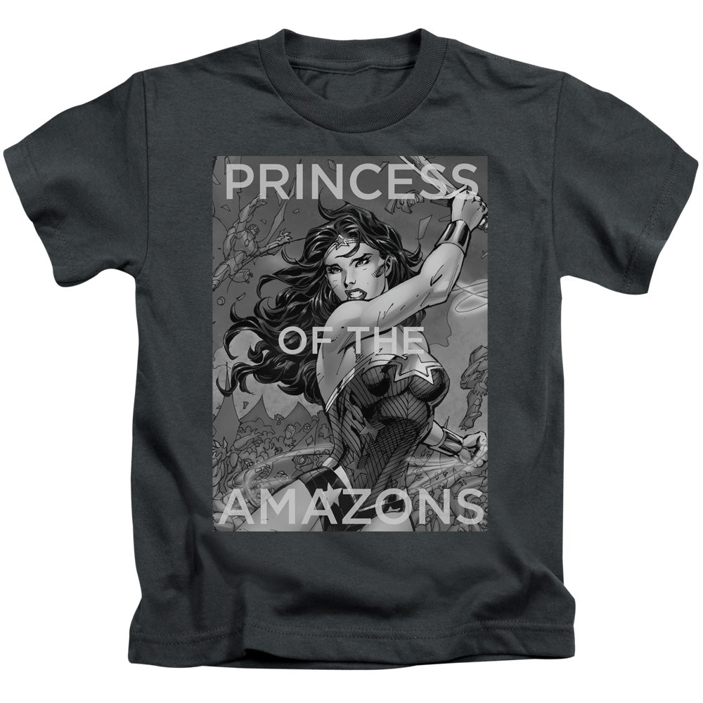 Justice League Princess of the Amazons Juvenile Kids Youth T Shirt Charcoal