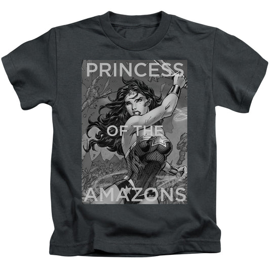 Justice League Princess of the Amazons Juvenile Kids Youth T Shirt Charcoal