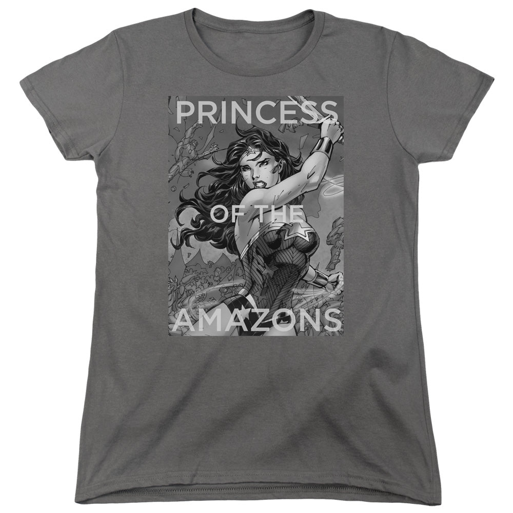 Justice League Princess of the Amazons Womens T Shirt Charcoal