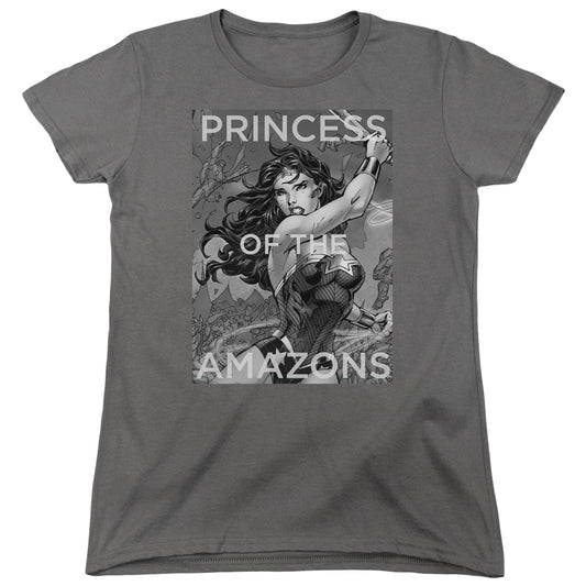 Justice League Princess of the Amazons Womens T Shirt Charcoal