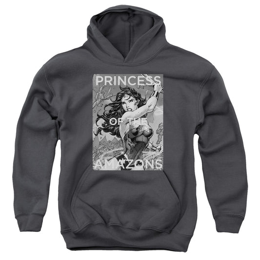 Justice League Princess of the Amazons Kids Youth Hoodie Charcoal