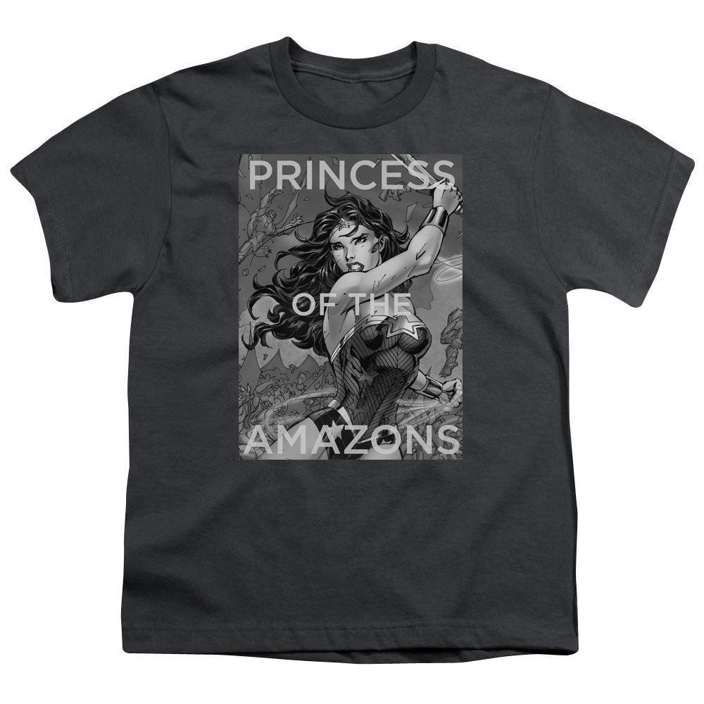 Justice League Princess of the Amazons Kids Youth T Shirt Charcoal