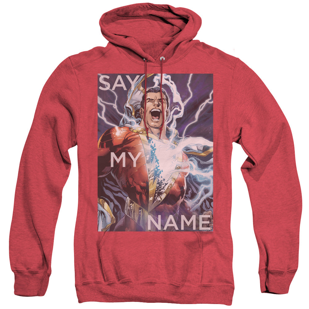 Justice League Say My Name Heather Mens Hoodie Red
