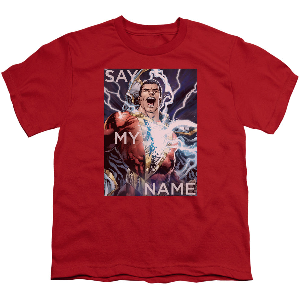 Justice League Say My Name Kids Youth T Shirt Red