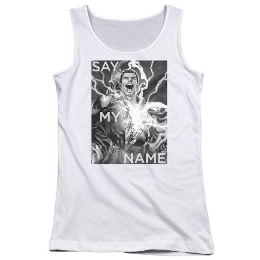 Justice League Say My Name Womens Tank Top Shirt White