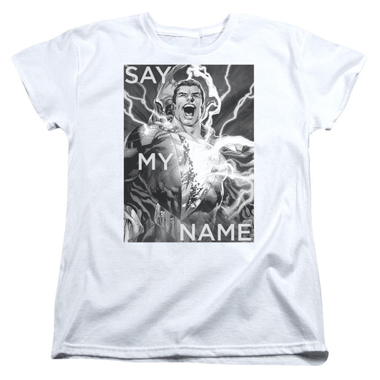Justice League Say My Name Womens T Shirt White