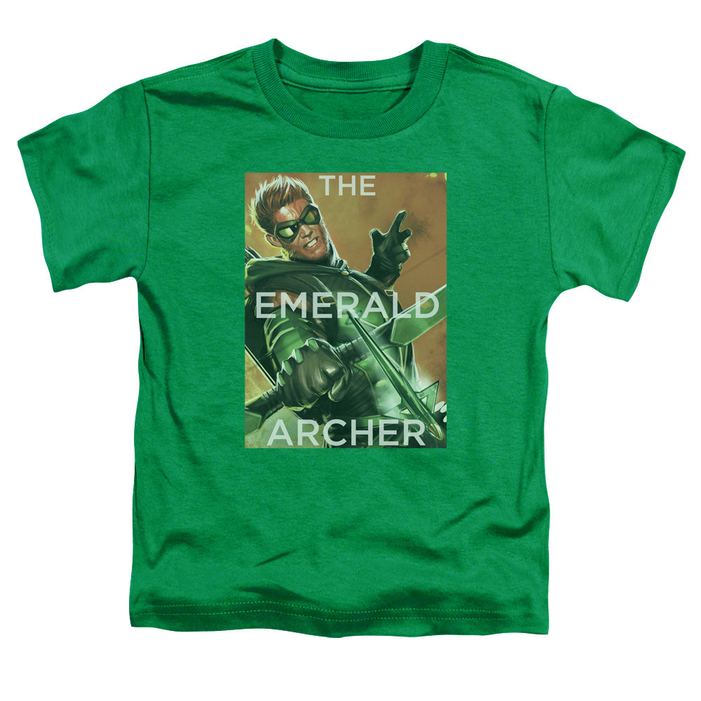 Justice League Trigger Toddler Kids Youth T Shirt Kelly Green