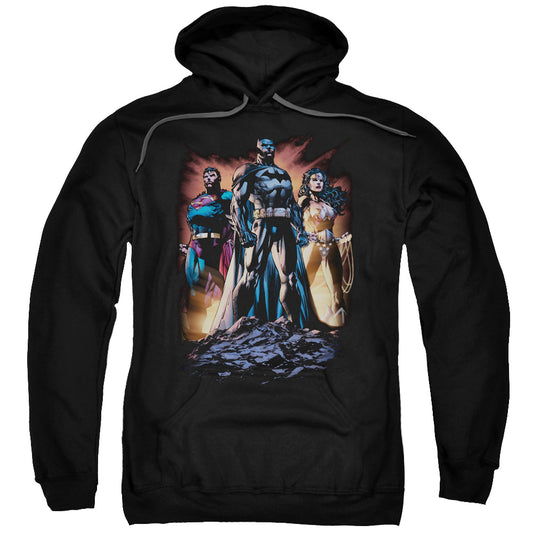 Justice League Take a Stand Mens Hoodie Black