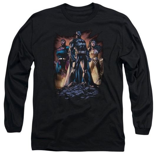 Justice League Take a Stand Mens Long Sleeve Shirt Black