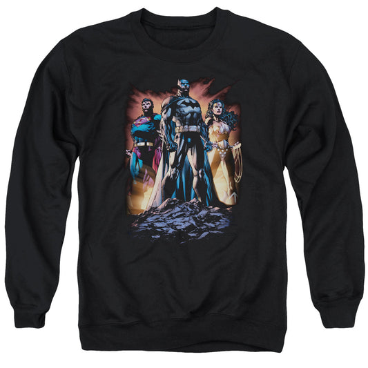 Justice League Take a Stand Mens Crewneck Sweatshirt Black