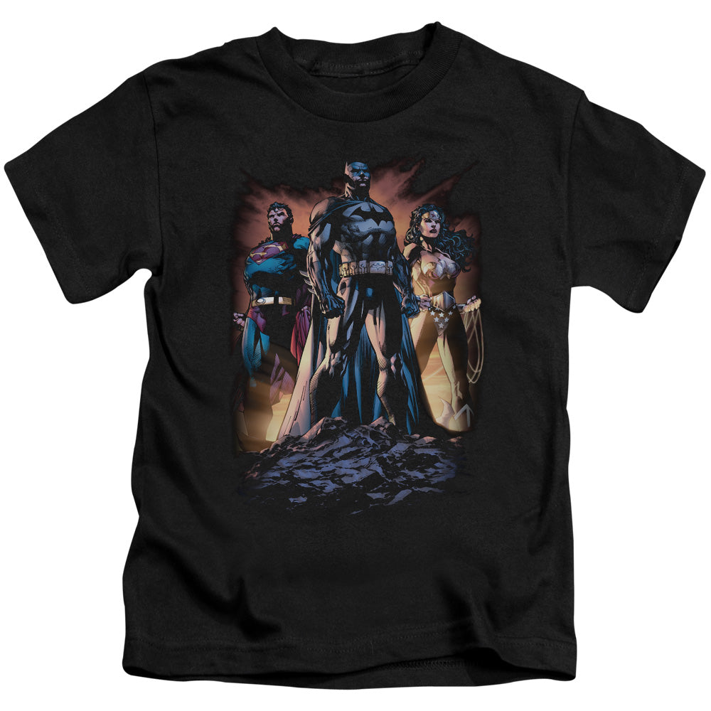 Justice League Take a Stand Juvenile Kids Youth T Shirt Black