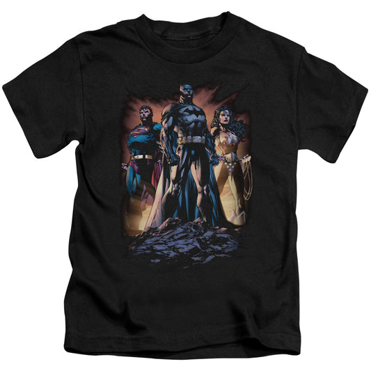 Justice League Take a Stand Juvenile Kids Youth T Shirt Black