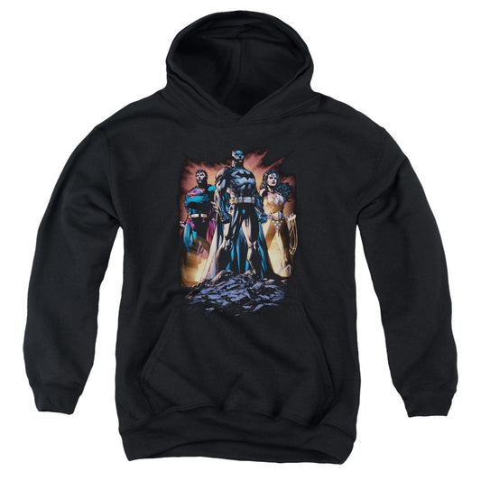 Justice League Take a Stand Kids Youth Hoodie Black