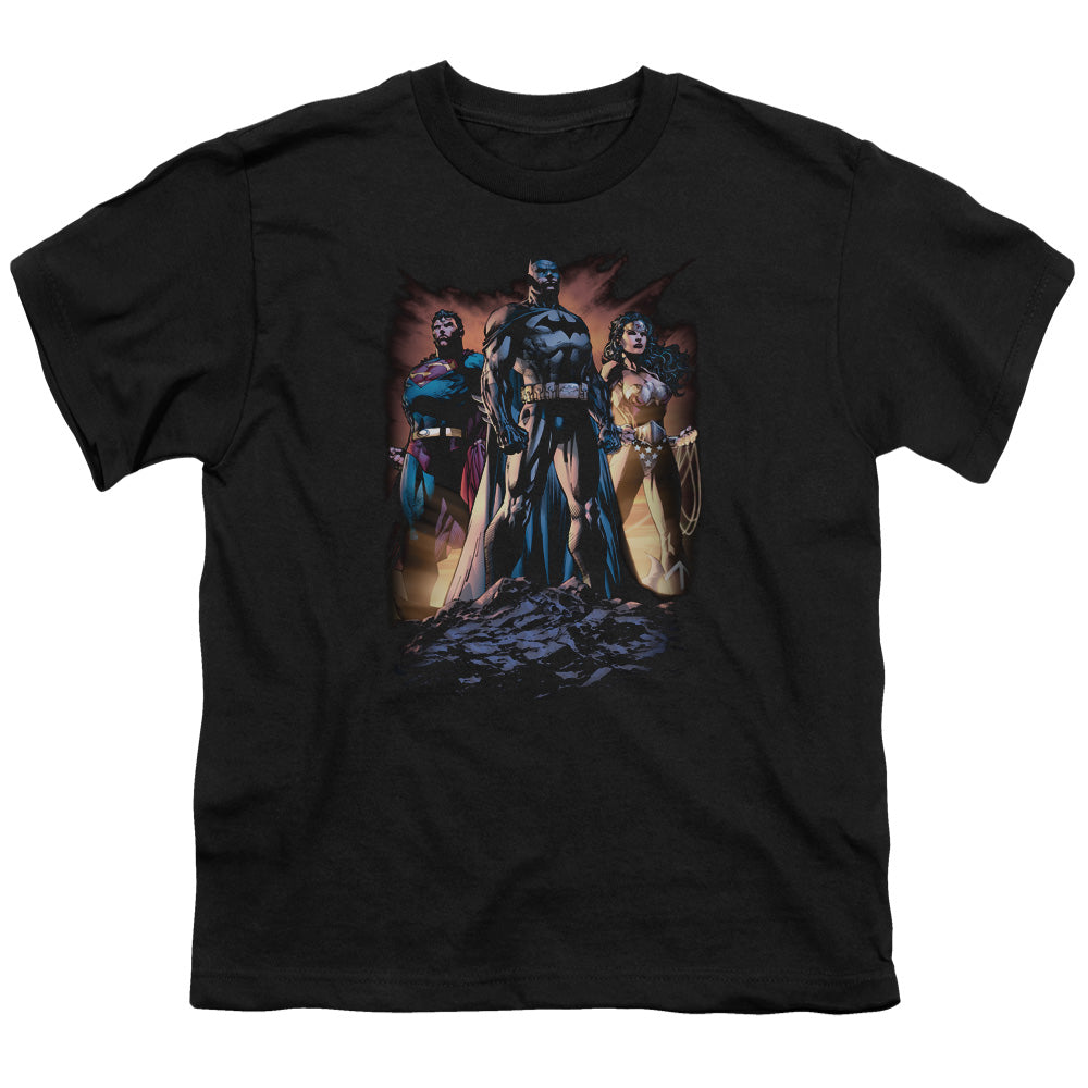 Justice League Take a Stand Kids Youth T Shirt Black