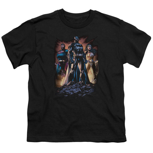 Justice League Take a Stand Kids Youth T Shirt Black