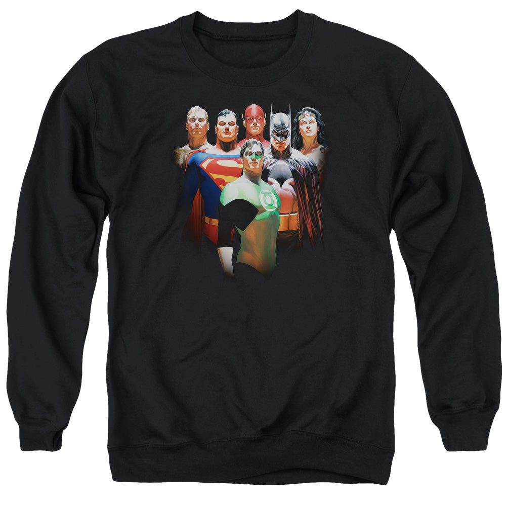 Justice League Roll Call Mens Crewneck Sweatshirt Black