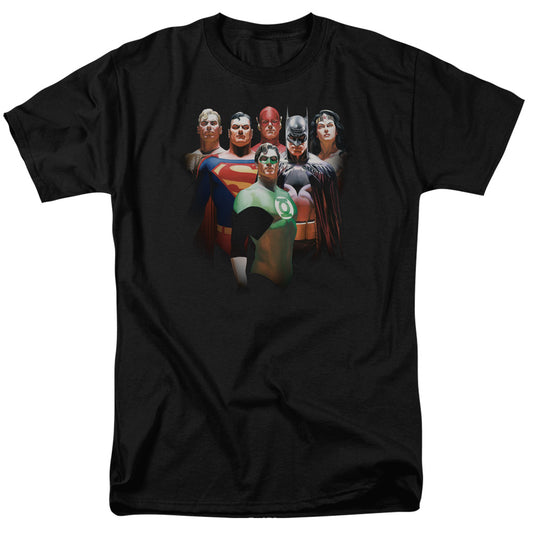 Justice League Roll Call Mens T Shirt Black
